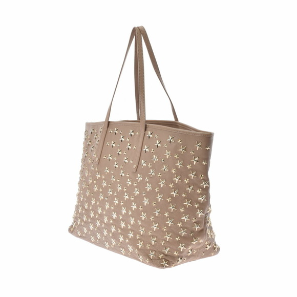 JIMMY CHOO Jimmy Choo Sophia M star studs beige unisex leather tote bag - Picture 2 of 12
